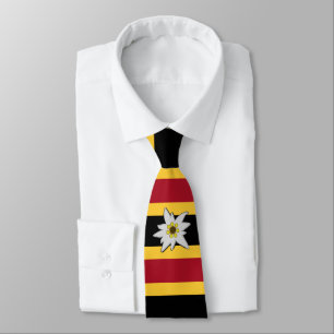 German Flag Colors Stripes with Edelweiss Neck Tie