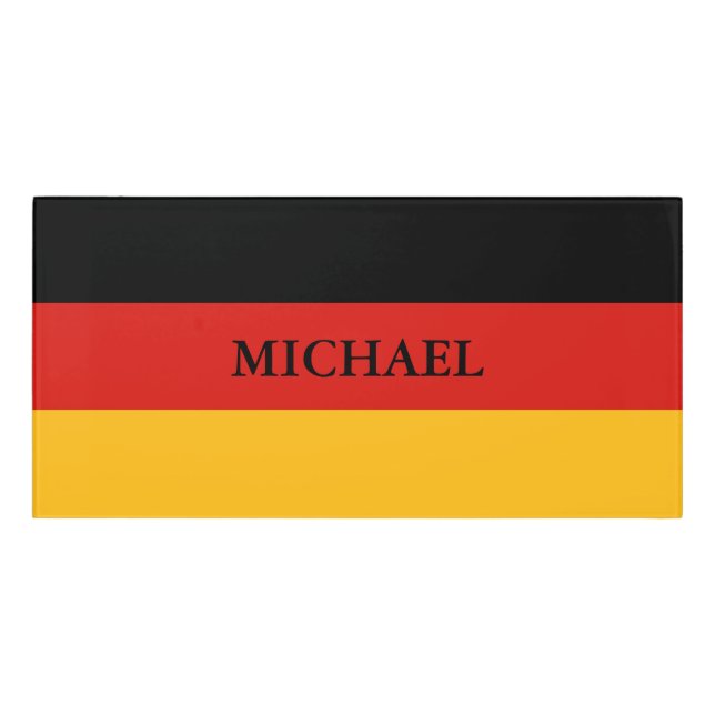 GERMAN FLAG COLORS + your Name Door Sign (Classic Front)