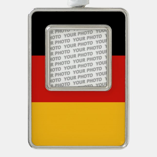 GERMAN FLAG COLORS + your photo Christmas Ornament (Front)