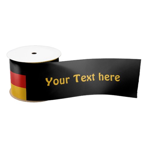 GERMAN FLAG COLORS  your text Satin Ribbon