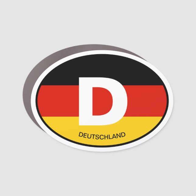 German flag country code oval car magnet (Front)