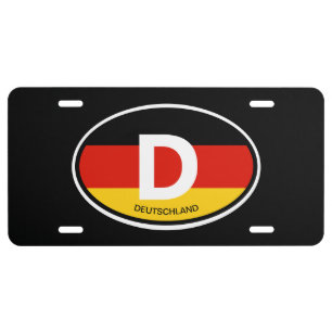 German flag country code oval car sign custom license plate