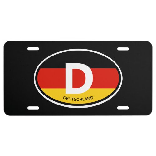 German flag country code oval car sign custom license plate