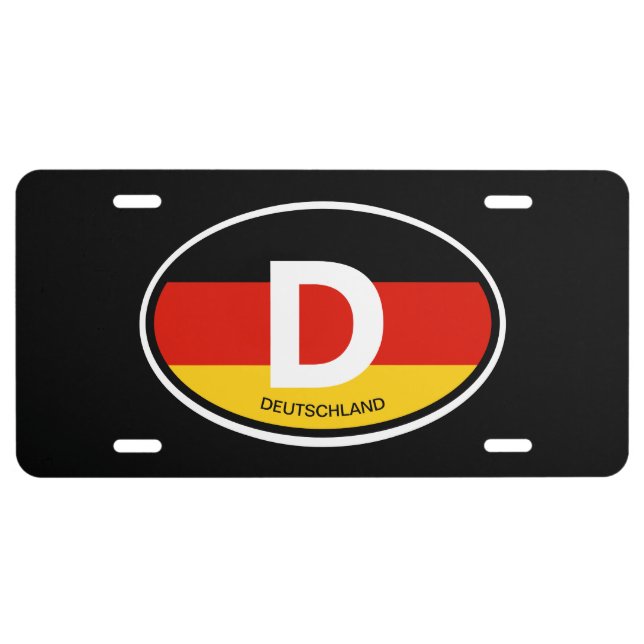 German flag country code oval car sign custom license plate (Front)