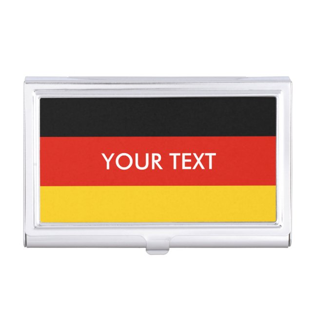 German flag custom metal business card holder (Front)