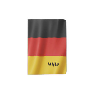 German Flag custom monogram passport cover