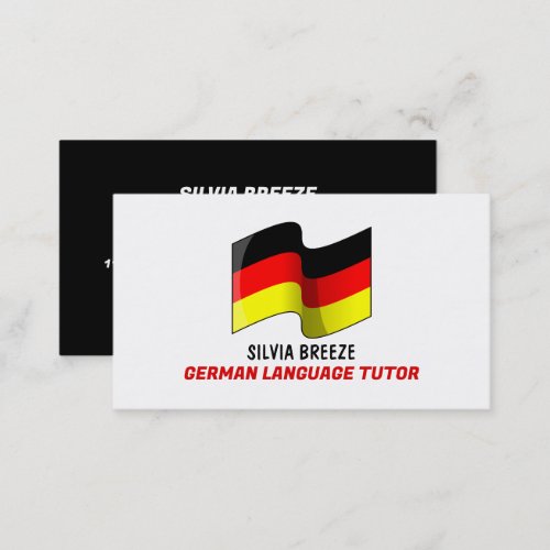 German Flag Design German Language Tutor Teacher Business Card