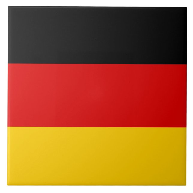 German Flag (Deutschland) (Germany) Ceramic Tile (Front)