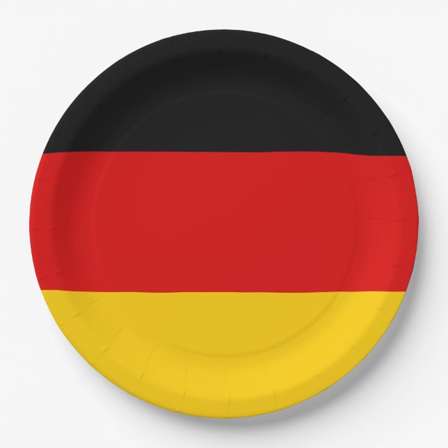 German Flag (Deutschland) (Germany) Paper Plates (Front)