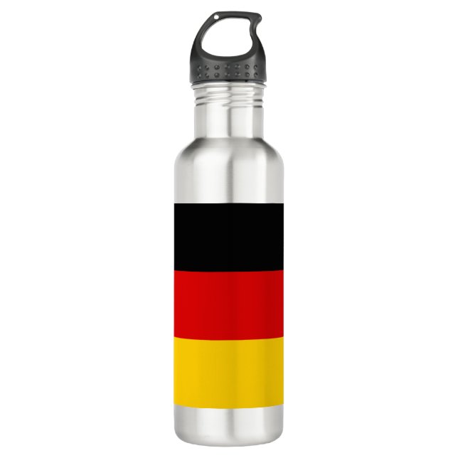 German Flag (Deutschland) (Germany) Stainless Steel Water Bottle (Front)