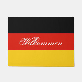 German flag door mat with Germany welcome text