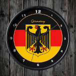German Flag, Eagle & Germany fashion /design clock<br><div class="desc">WALL CLOCK: Germany ,  Eagle & German Flag fashion design - love my country,  travel,  holiday,  country patriots / sports fans</div>