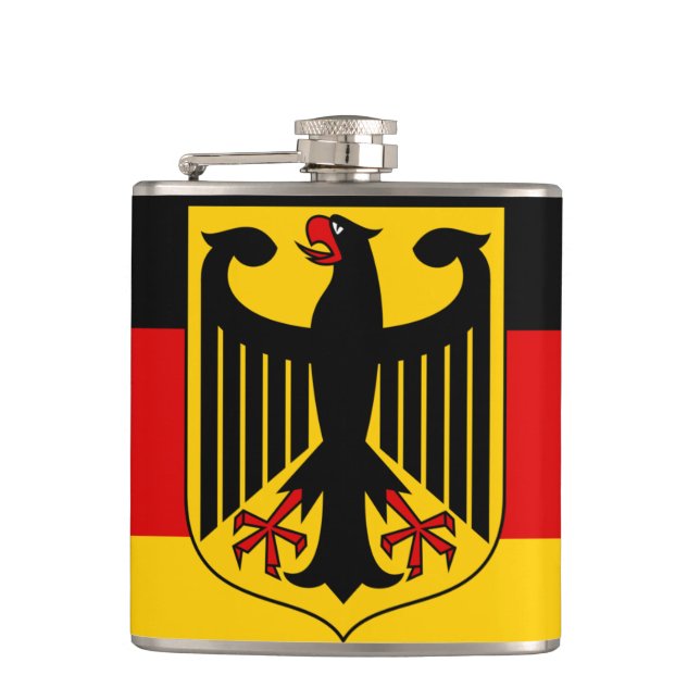 German flag & Eagle, Germany patriots /Deutschland Flask (Front)