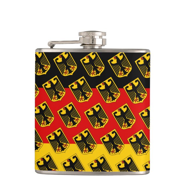 German flag & Eagle, Germany patriots /Deutschland Flask (Front)
