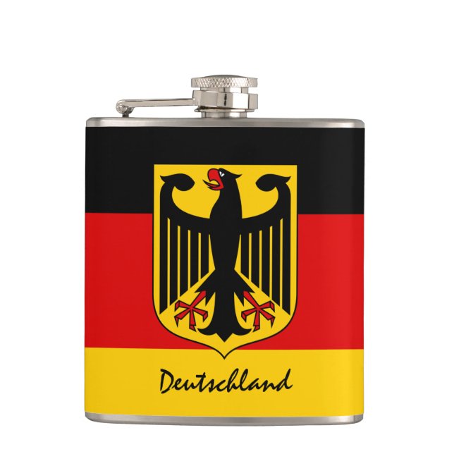 German flag & Eagle, Germany patriots /Deutschland Flask (Front)