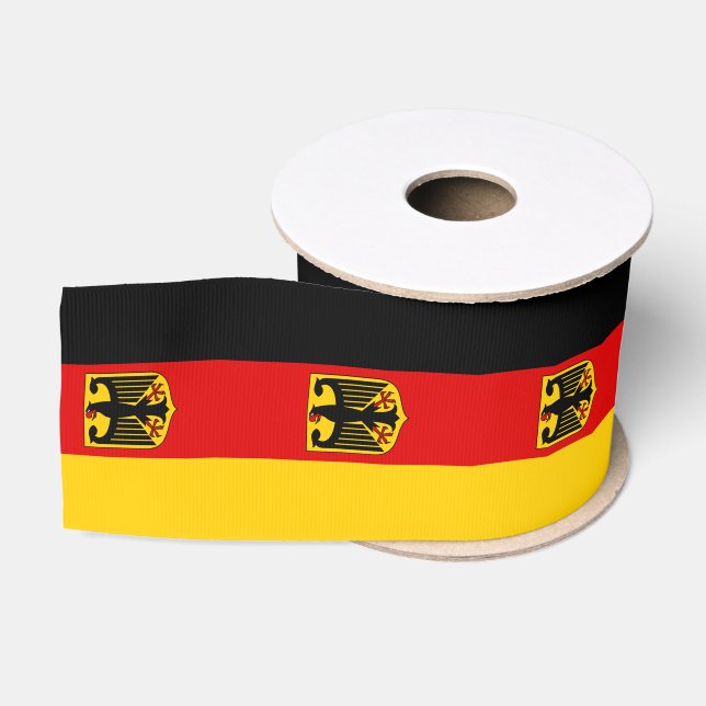 German Flag & Eagle Germany travel, holiday/sports Grosgrain Ribbon (Spool)