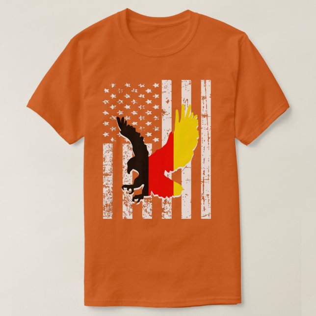 German Flag Eagle Vintage American Flag  T-Shirt (Design Front)