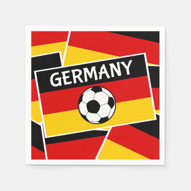 German Flag Football Paper Napkins (Front)