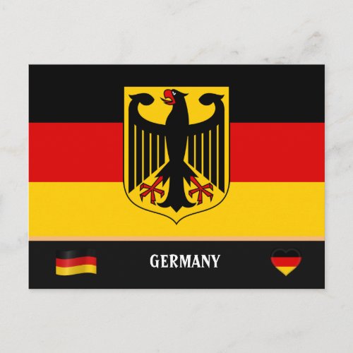 German Flag  German country travel  Germany Postcard