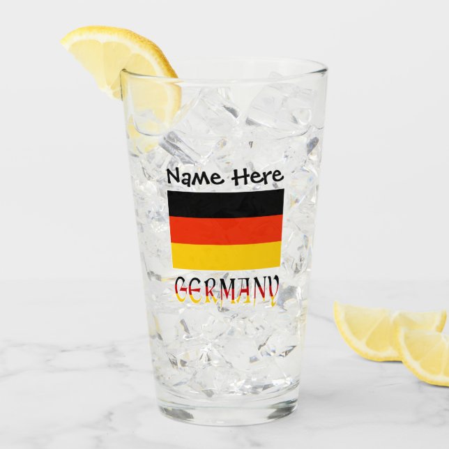 German Flag Germany Black Personalization Glass (Front Ice)