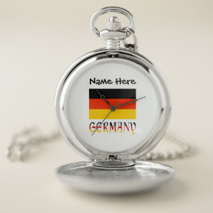 German Flag Germany Black Personalization Pocket Watch