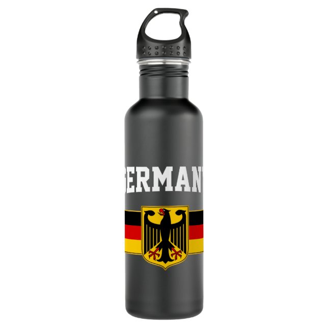 German Flag Germany Long Sleeve  Stainless Steel Water Bottle (Front)