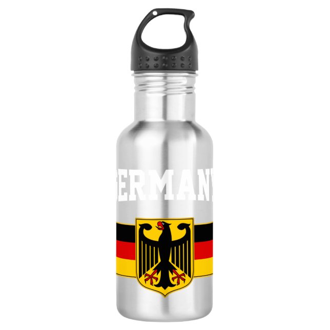 German Flag Germany Long Sleeve  Stainless Steel Water Bottle (Front)
