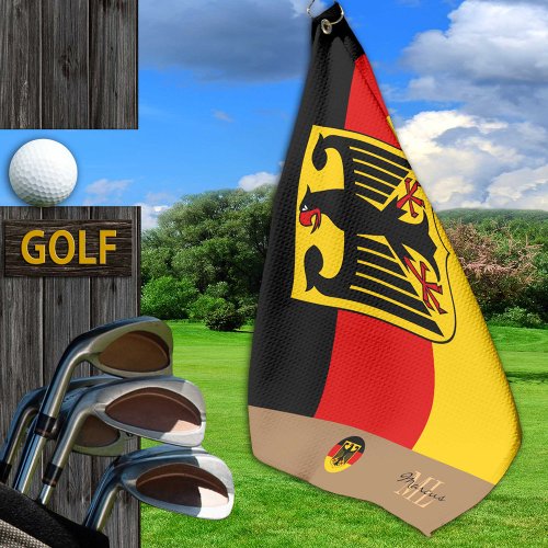 German flag Germany monogrammed Golf Deutschland Golf Towel