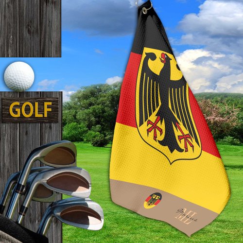 German flag  Germany monogrammed Golf towel