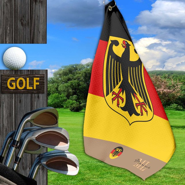 German flag & Germany, monogrammed Golf towel (Creator Uploaded)