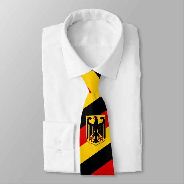 German Flag & Germany travel, holiday /sport fans Neck Tie (Tied)
