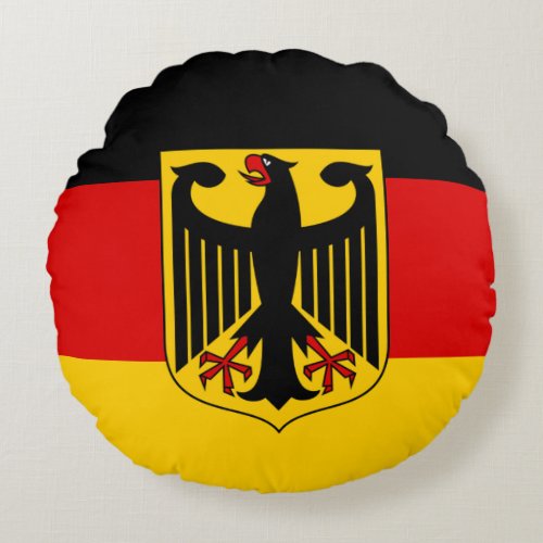 German Flag  Germany travel holiday sport fans Round Pillow