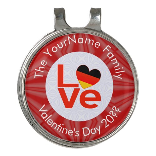 German Flag Heart in Red LOVE Golf Hat Clip