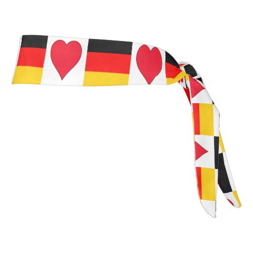 German Flag Heart Love Pattern Germany Pride Tie Headband