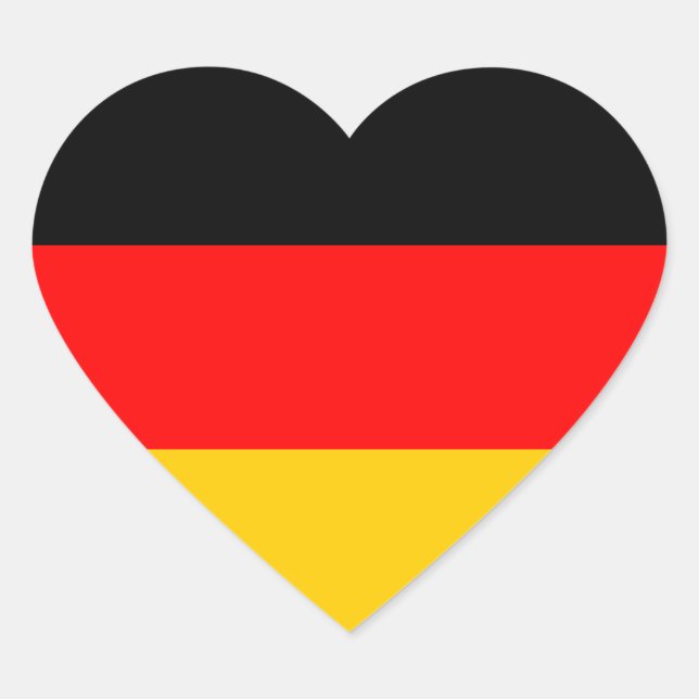 German Flag Heart Sticker (Front)