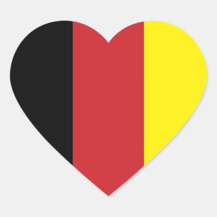 German Flag Heart Sticker