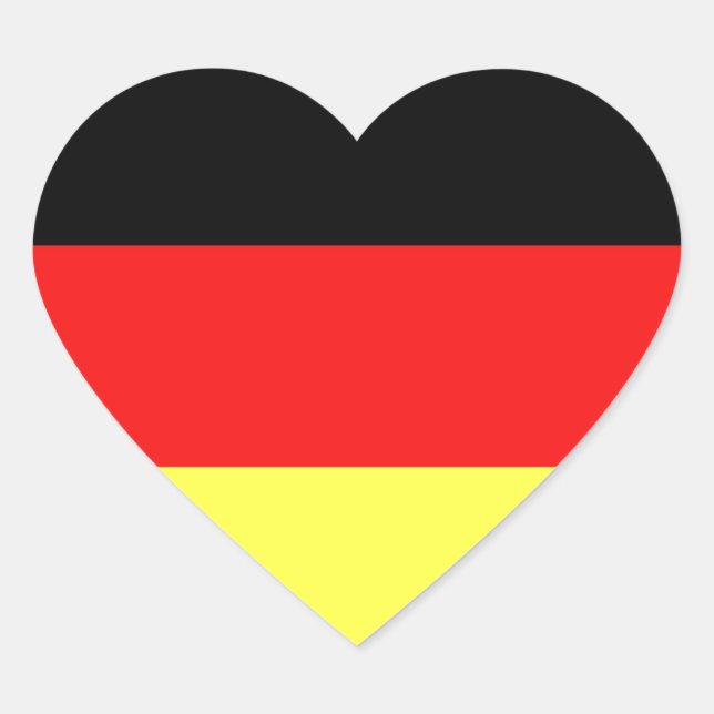 German Flag Heart Sticker (Front)