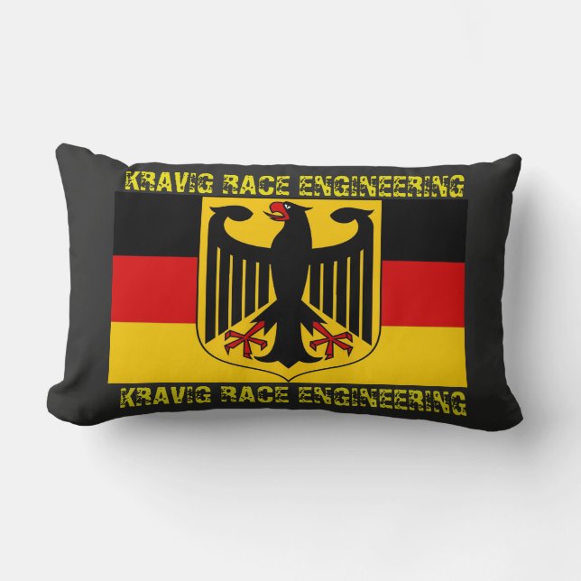 GERMAN FLAG INSPIRED LOGO DESIGN -MAKE IT YOUR OWN LUMBAR PILLOW (Front)