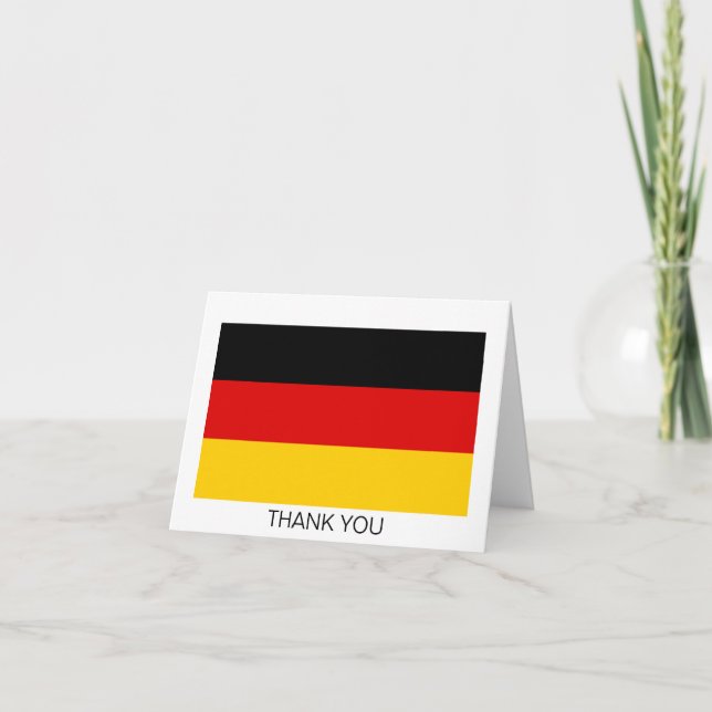 German Flag Letterpress Thank You Card (Front)