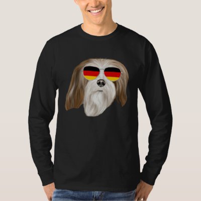 German Flag Lhasa Apsos Dog Germany Pocket T-Shirt