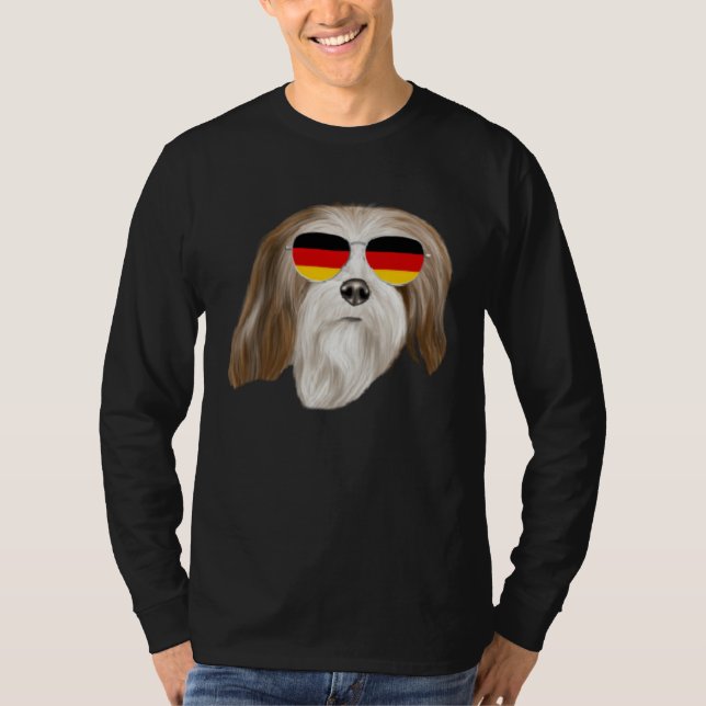 German Flag Lhasa Apsos Dog Germany Pocket T-Shirt (Front)