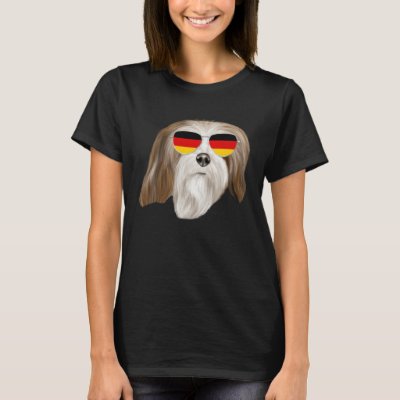 German Flag Lhasa Apsos Dog Germany Pocket T-Shirt