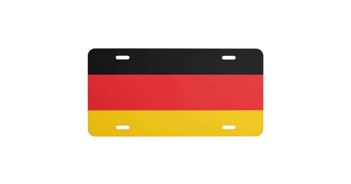 German flag license plate Zazzle