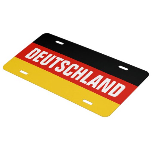 German flag license plate with custom text Zazzle