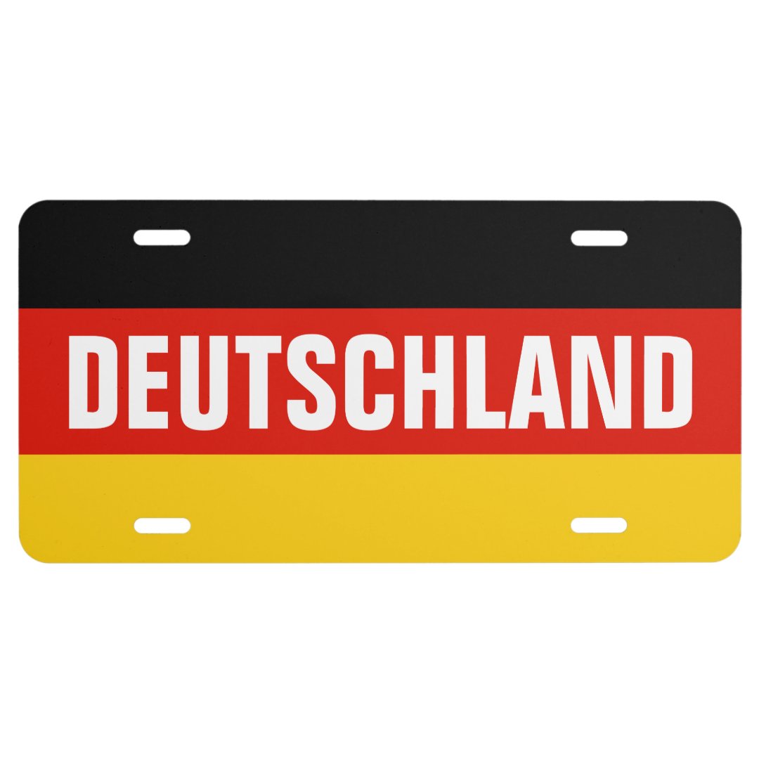 German flag license plate with custom text Zazzle