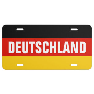 German flag license plate with custom text