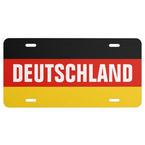German flag license plate with custom text