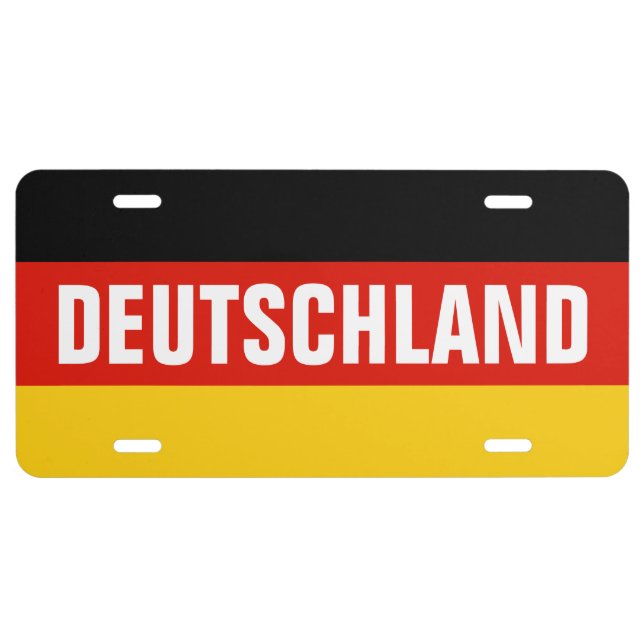German flag license plate with custom text (Front)