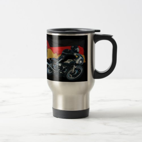 German Flag  Motorbike Rider Travel Mug