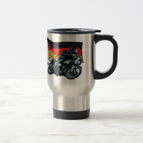 German Flag  Motorbike Rider Travel Mug